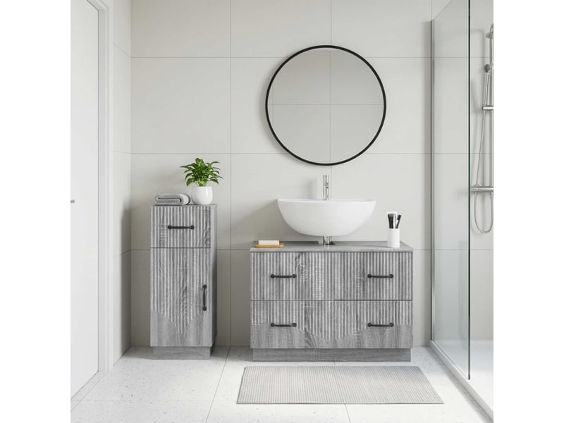  Ensemble de 2 meubles de salle de bain hoorn sonoma gris cf63197  - Conforama B