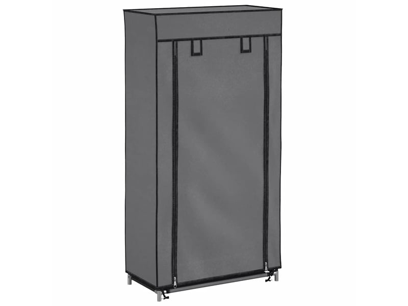 Meuble à chaussure | armoire à chaussures avec housse gris 58x28x106 cm tissu  - Conforama A