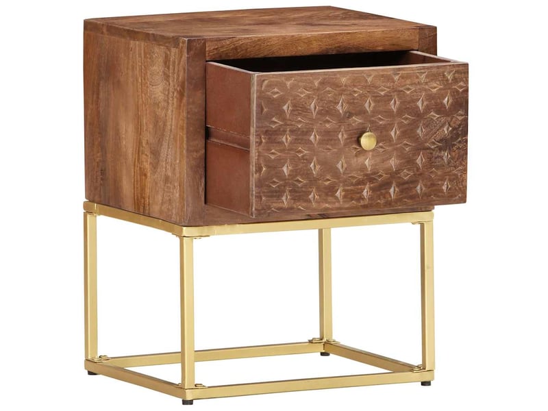  Table de chevet - cabinet de chevet - table de nuit 40 x 30 x 50 cm bois de manguier massif  - Conforama A