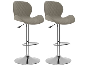 Lot de 2 tabouret de bar, chaise de bar gris clair velours shl28617