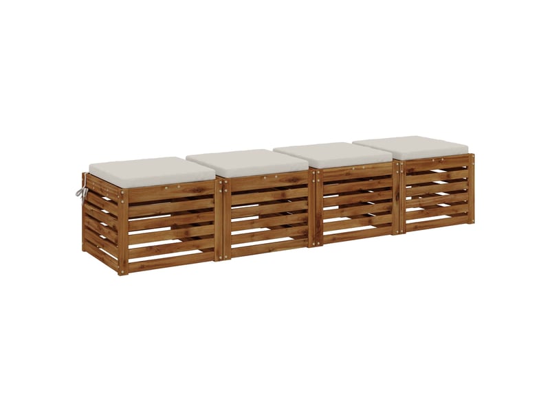  Lot de 4 coussins de siège, coussins d'assise soest 100 % polyester blanc cf60322  - Conforama C
