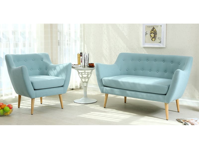  Fauteuil scandinave molly tissu bleu Molly - Conforama D