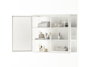 Vitrine coloris blanc 3 étagère(s) HOMVRA - 70 cmx60 cm