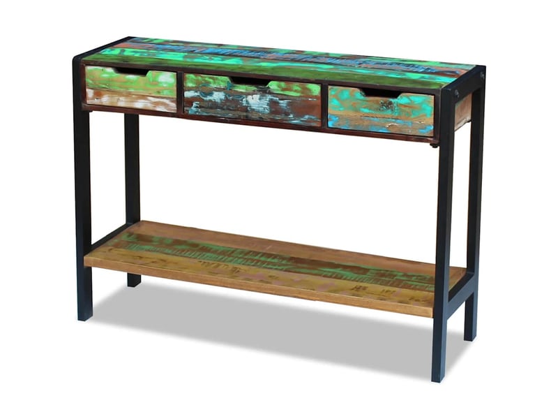  Buffet - bahut - meuble de rangement 3 tiroirs bois de récupération massif  - Conforama A