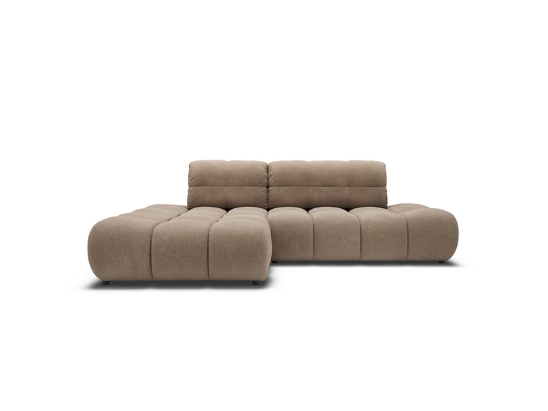  Canapé d'angle gauche convertible almera 4 places tissu taupe  - Conforama A