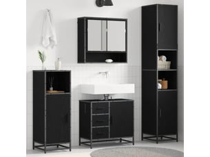 Ensemble de mobilier de salle de bain 3 pc chêne noir cf64363