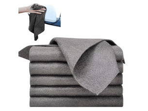 Lot de 5 chiffons microfibres ultra absorbants 30 × 40 cm réutilisables pour nettoyage intérieur et extérieur gris chicfurn