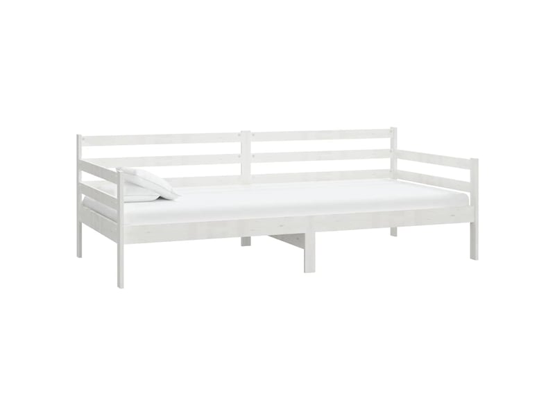  Lit simple- lit adulte -  lit de jour sans matelas blanc bois de pin massif 90x200 cm  - Conforama A