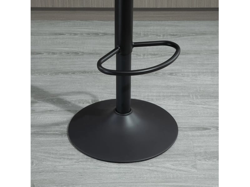  Tabouret de bar pivotant avec dossier haut, repose-pieds et hauteur réglable, lot de 2, en mousse marron  - Conforama E