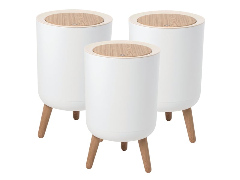 3 poubelle de salle de bain push malmo 7l - Conforama A
