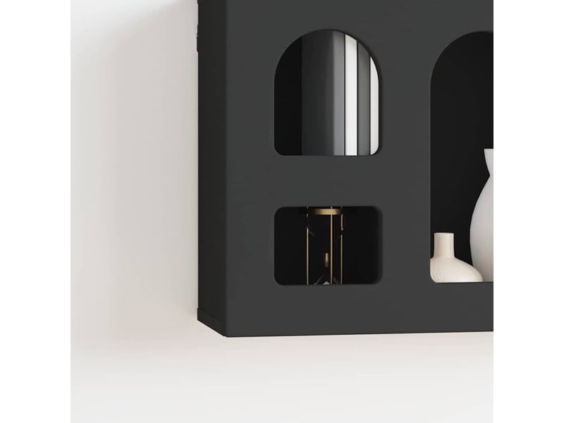  Armoire suspendue, meuble de rangement elst noir 60x20x40 cm bois d'ingénierie  - Conforama E