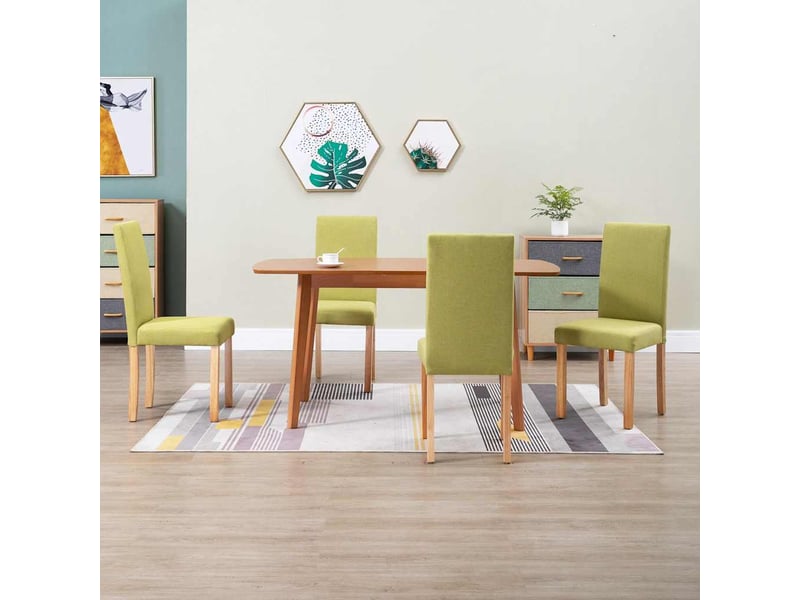  Vidaxl chaises à manger lot de 4 vert tissu  - Conforama B