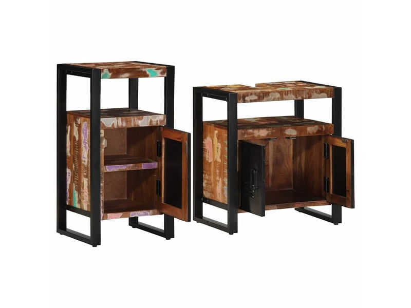 Ensemble de mobilier de salle de bain 2 pièces marron cf64225 - Conforama D