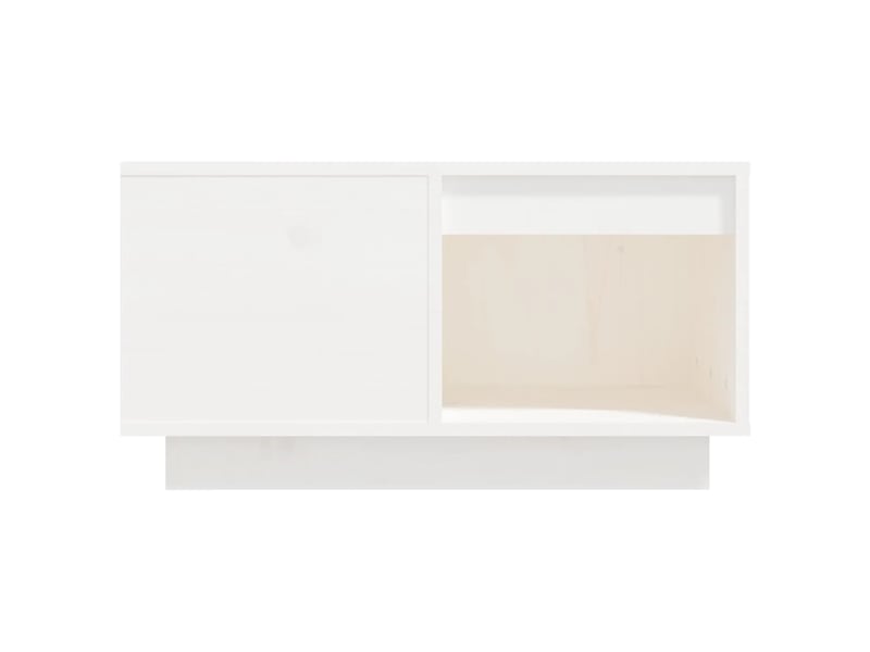  Table basse | table d'appoint salon blanc 60x61x32,5 cm bois massif de pin  - Conforama E