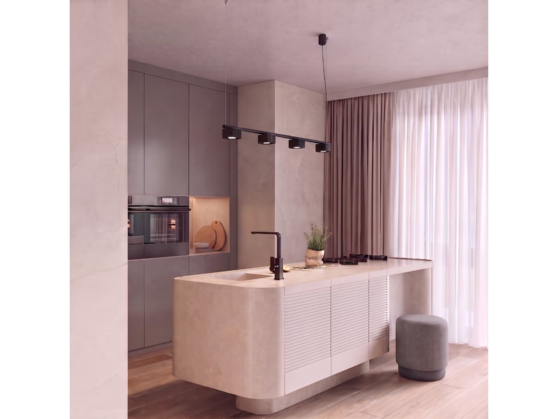 Lustre riff 4 noir gx53 aluminium moderne 208x122x10cm SL.3048 - Conforama C