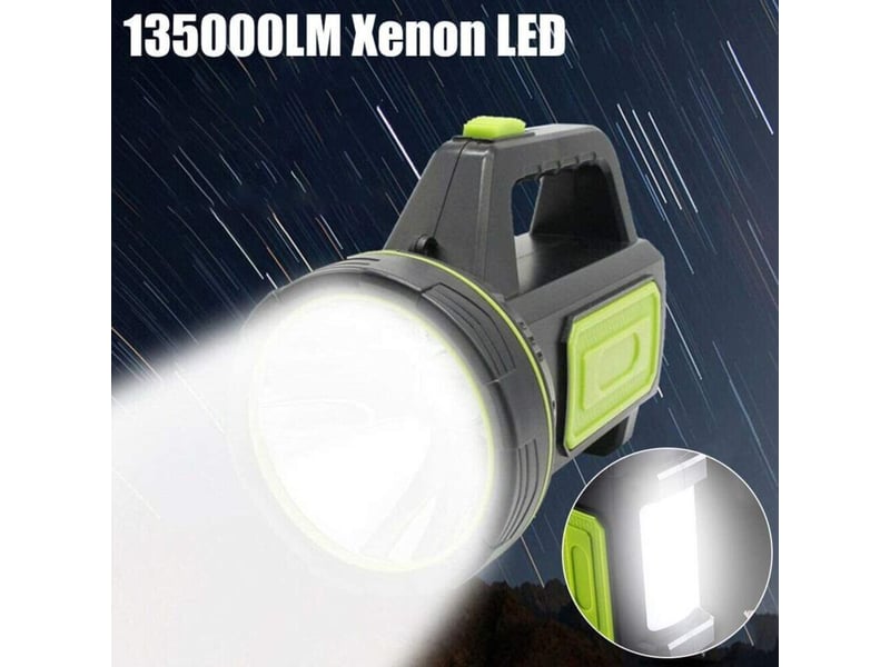  Lampe torche led ultra puissante usb 135000 lumens 6000 mah avec lumière latérale lampe de poche etanche haute puissance et réflecteur portable ip65 s  - Conforama E