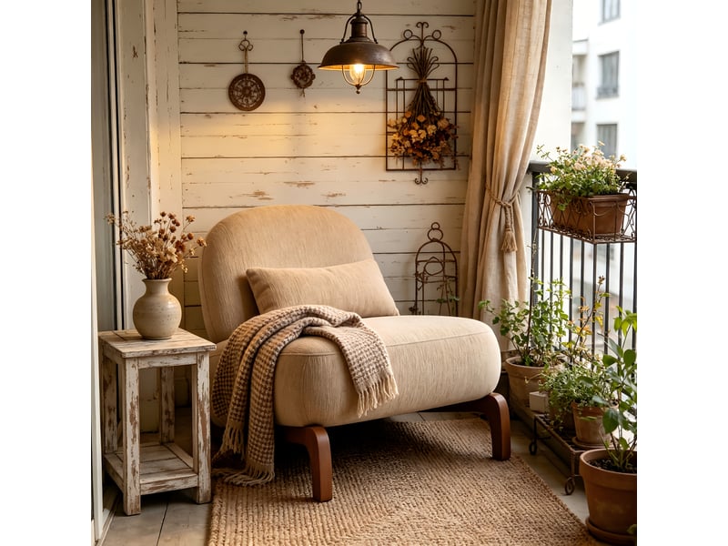  Fauteuil de lecture sans accoudoirs en tissu, pieds en bois massif  - Conforama R