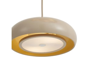 Suspension rétro taupe avec abat-jour en métal 6 lumières - macaron