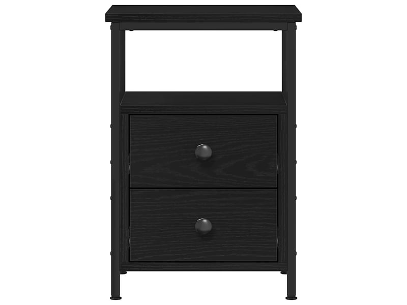  Table de chevet - cabinet de chevet - table de nuit en chêne noir 34 x 35,5 x 50 cm bois d'ingénierie  - Conforama E