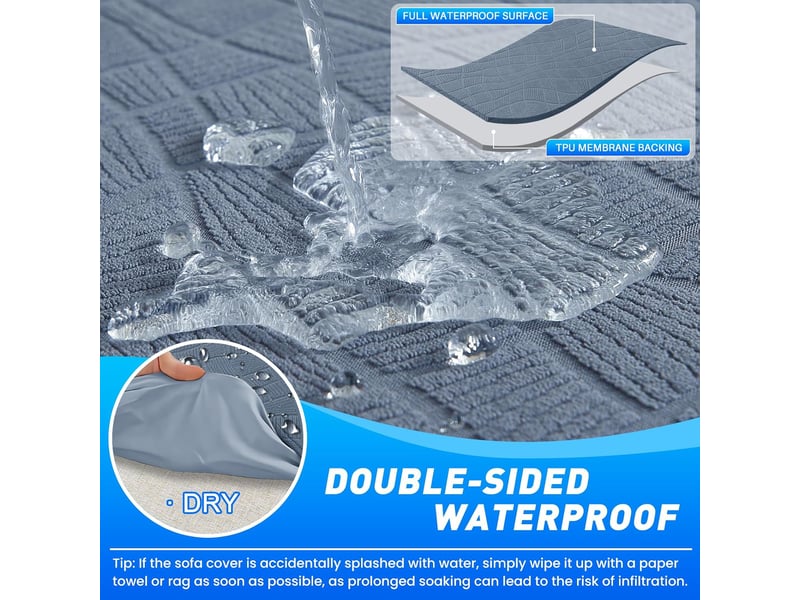  Housse de canapé imperméable 2 places avec accoudoirs 145-175cm  - Conforama E