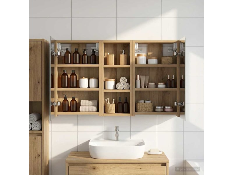 Ensemble de meubles de salle de bain 3 pcs 80x10.5x50 cm shl8005 - Conforama D