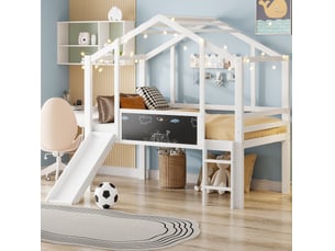 Lit mezzanine 90x200 cm <strong></strong>  <strong></strong> coloris blanc