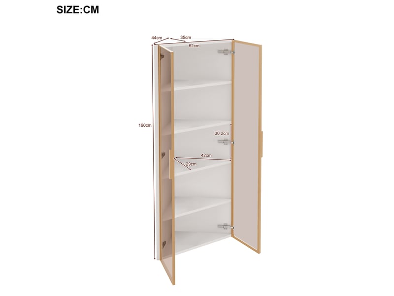  Vitrine d’angle led 62x35x160 cm avec éclairage intégré mdf blanc  - Conforama E