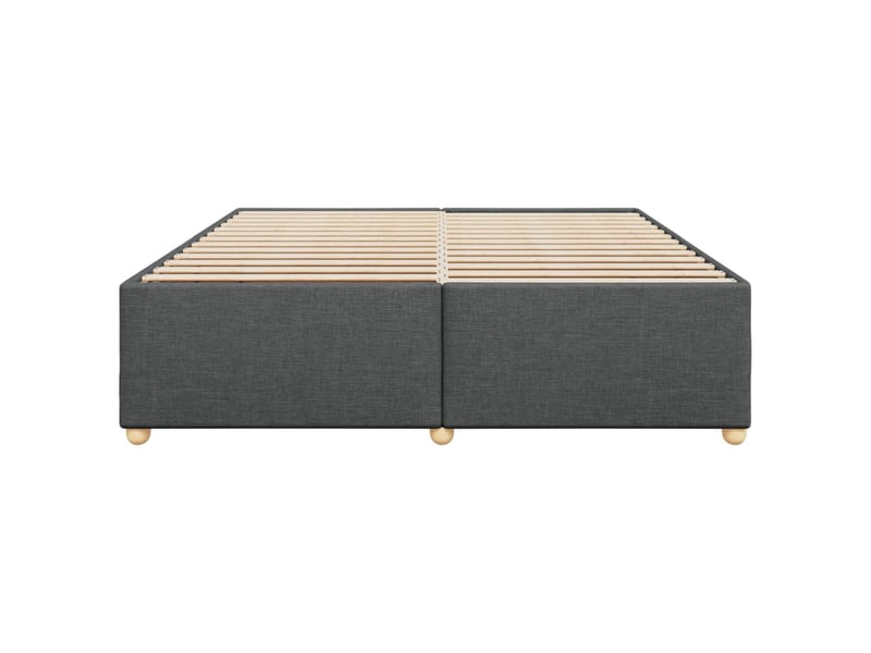  Lit double- lit adulte -  cadre de lit sans matelas gris foncé 200x200 cm tissu  - Conforama C