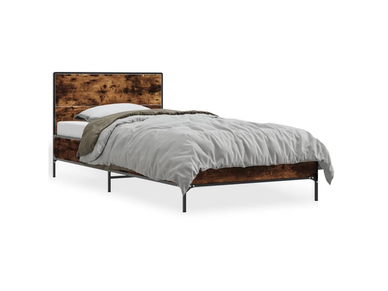  Lit simple- lit adulte -  cadre de lit sans matelas chêne fumé 100x200 cm  - Conforama A