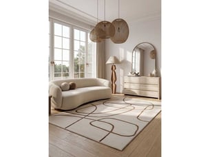 Tapis abstrait - marseille 09 marron - 160x230 cm