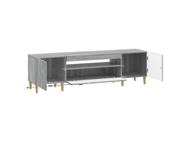 Meuble tv - banc tv - meuble de rangement led sonoma gris bois d'ingénierie - Conforama E