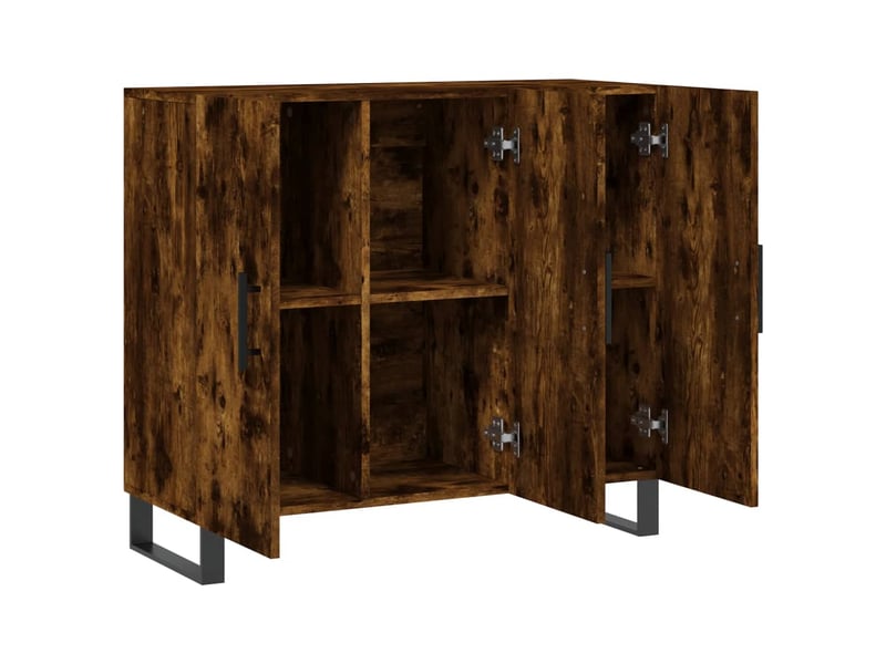  Buffet - bahut - meuble de rangement chêne fumé 90x34x80 cm bois d'ingénierie  - Conforama E