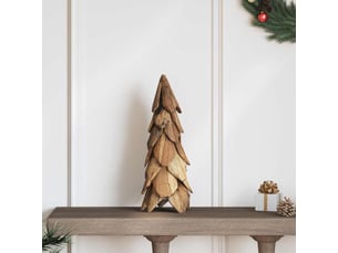 Sapin de noël - arbre de noël avec support marron 51 cm bois de teck solide