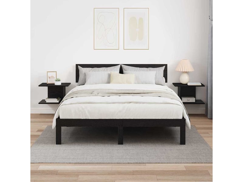  Table de chevet - cabinet de chevet - table de nuit 2 pc chêne noir 40 x 30 x 25 cm  - Conforama C
