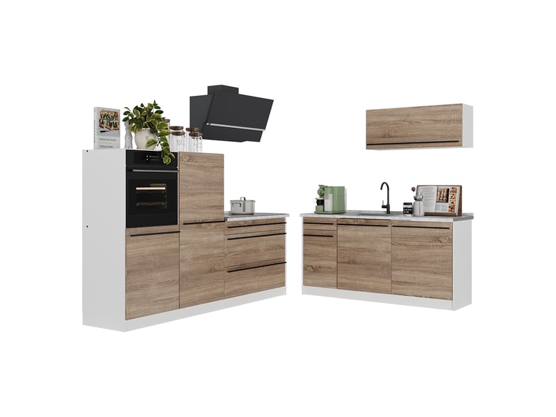  Vicco cuisine, sonomablanc, 220cm sans plan de travail  - Conforama E