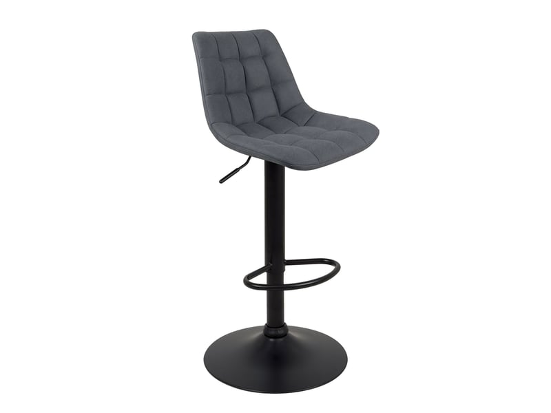  Lot de 2 tabourets de bar réglables pivotants sid en velours matelassé noir et gris avec dossier  - Conforama C