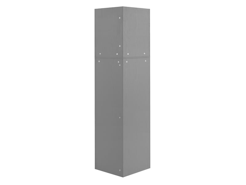 Meuble de salle de bain d'angle avec deux compartiments d'extension, compartiment ouvert avec fond réglable, 36,5 x 36,5 x 155 cm, gris clair - Conforama A