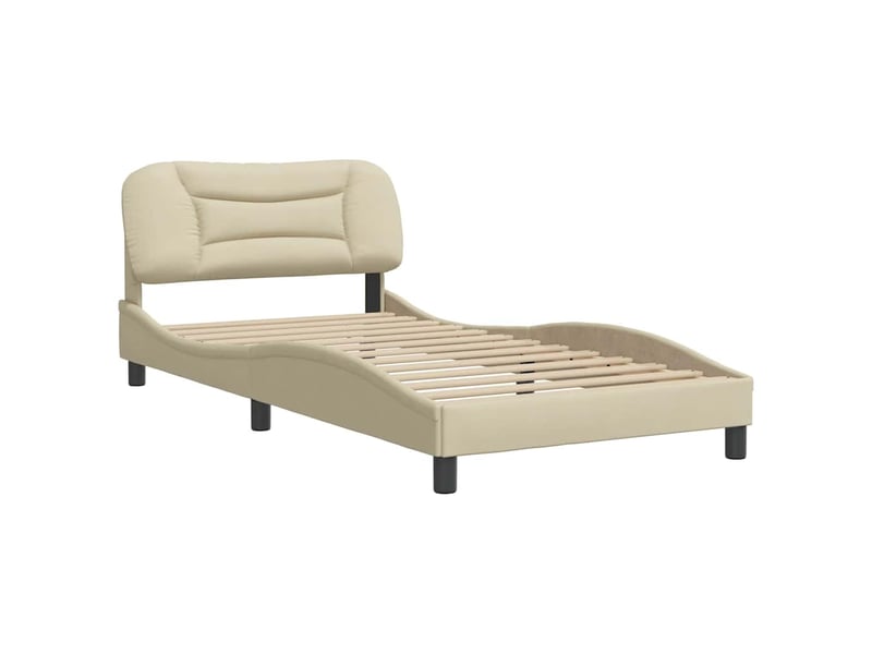  Lit simple- lit adulte -  cadre de lit sans matelas hvar crème 100x200 cm tissu  - Conforama B