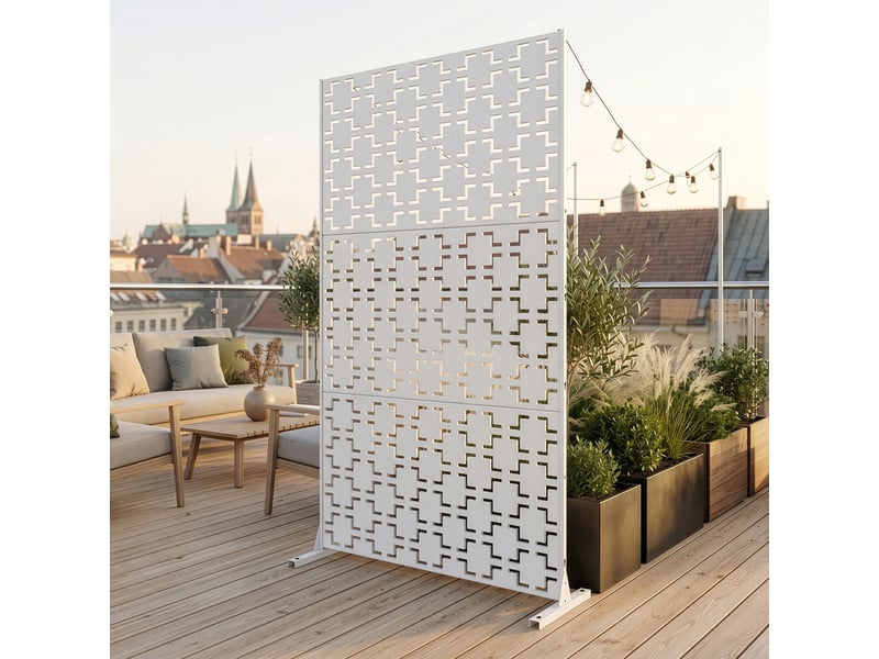  Cloison de séparation basciano pour extérieur et intérieur acier galvanisé 180 x 90 x 40 cm beige ail casa.pro Basciano - Conforama D