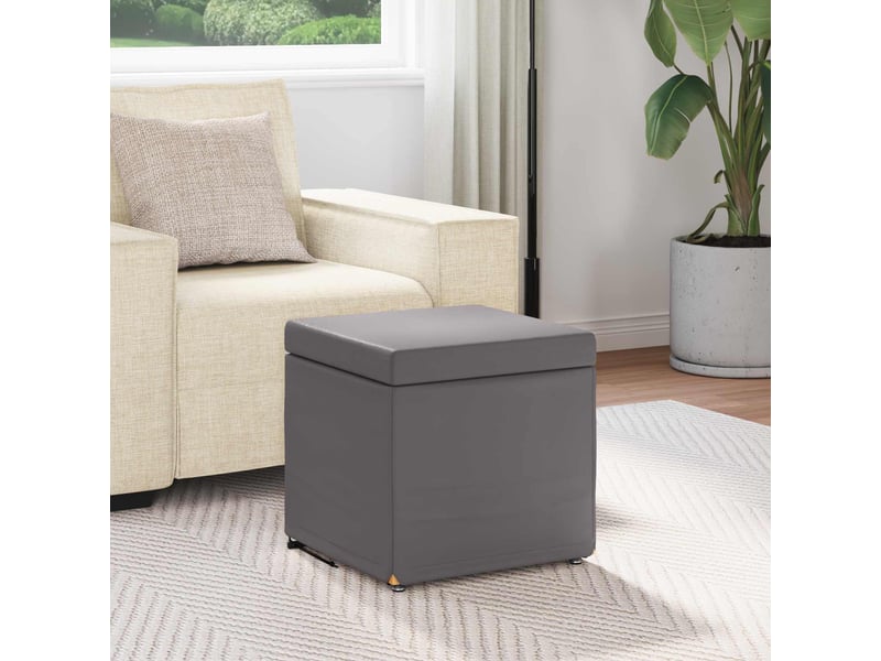  Tabouret bas, ottoman gris 41x41x40 cm  - Conforama C