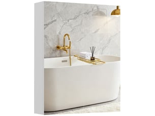Armoire avec miroir en bois rangement salle de bain fermeture porte tampon mdf