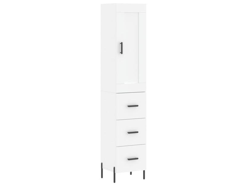  Buffet haut - bahut - meuble de rangement blanc 34,5x34x180 cm bois d'ingénierie  - Conforama A