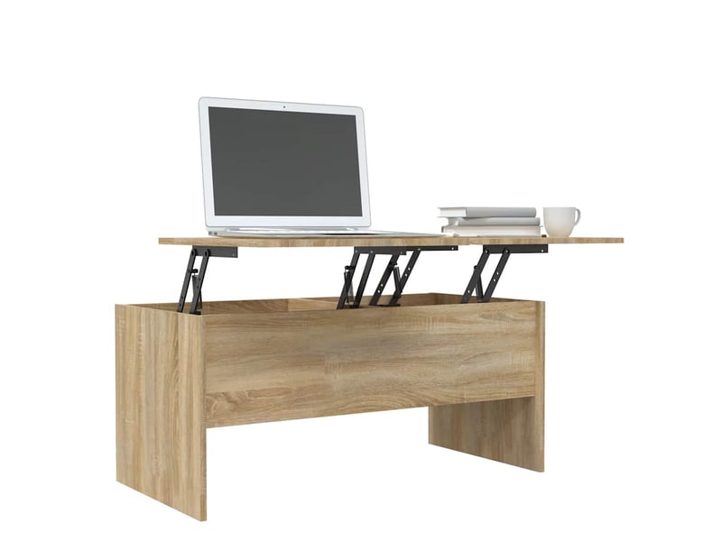  Table basse rectangulaire | table de salon chêne sonoma 102x50,5x46,5 cm bois d'ingénierie  - Conforama D