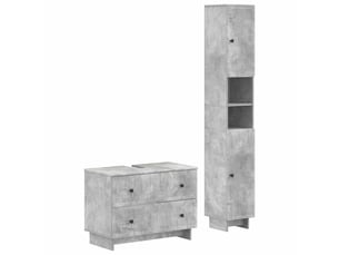 Ensemble de 2 meubles de salle de bain ede gris béton cf63143