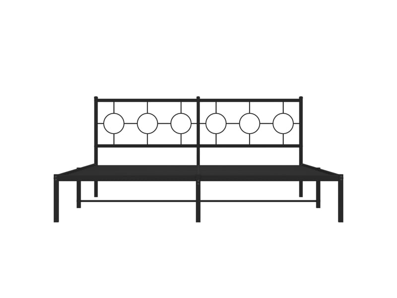  Lit double- lit adulte -  cadre de lit métal sans matelas et tête de lit noir 180x200 cm  - Conforama D