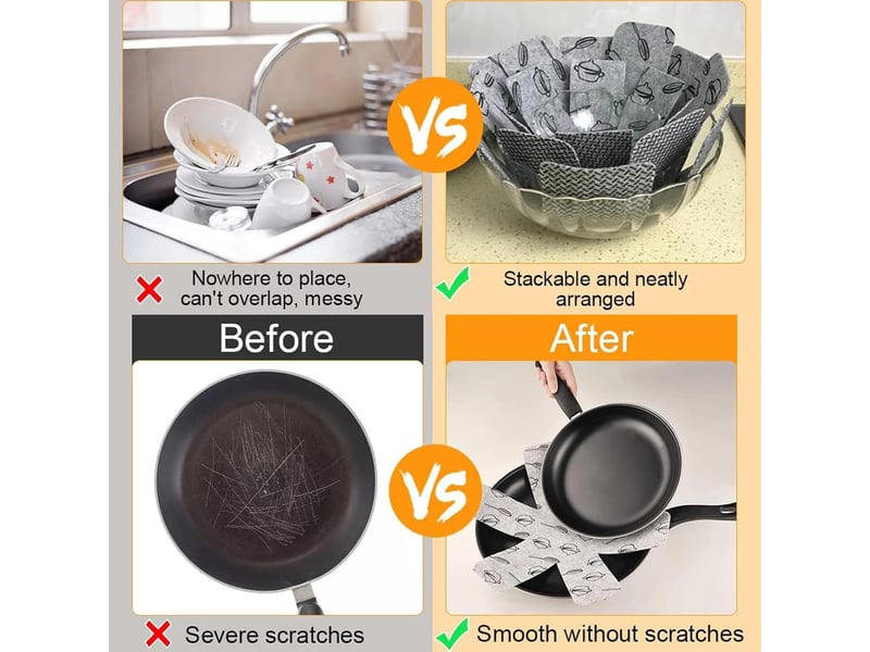 Un ensemble de 15 protège-ustensiles de cuisine en silicone gris à motifs d'étoiles, séparateurs antidérapants, protège-ustensiles et séparateurs  - Conforama D