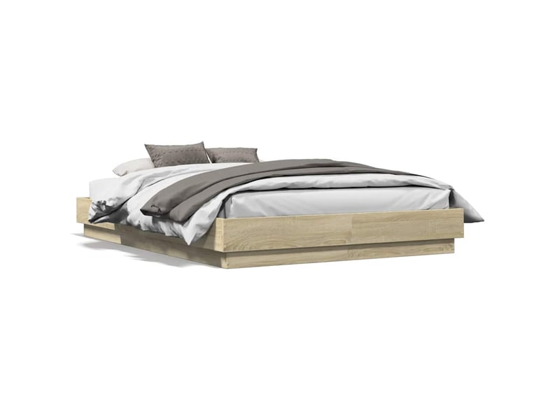  Lit double- lit adulte -  cadre de lit sans matelas chêne sonoma 120x190 cm  - Conforama A
