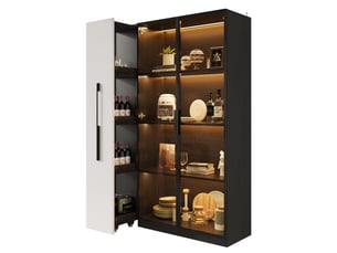 Vitrine coloris noir 4 étagère(s) HOMVRA - 110.5 cmx160 cm