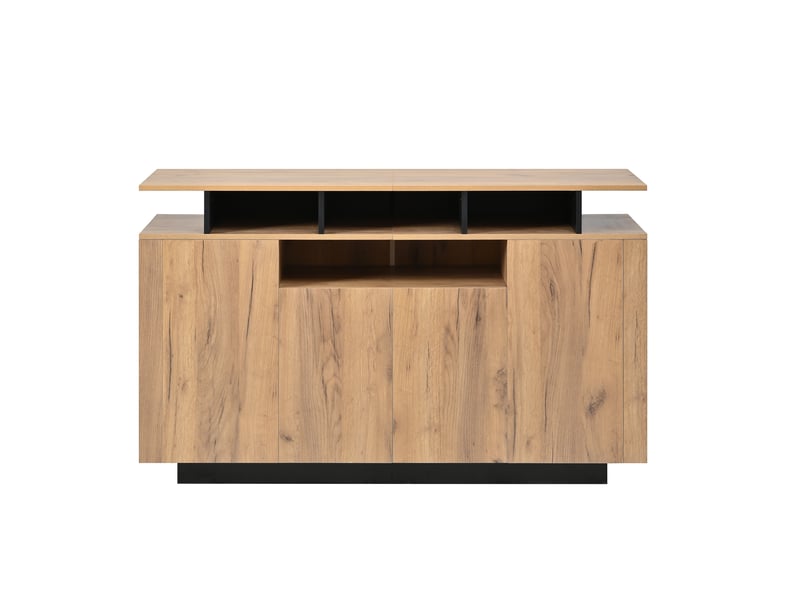  Buffet oslo nature 140x40x85 cm, 4 portes &amp; 3 niches ouvertes, rangement salon bureau  - Conforama A