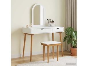 Coiffeuse 0 tiroir(s) avec 0 tabouret(s) inclu(s)  <strong></strong> <strong></strong>  coloris blanc